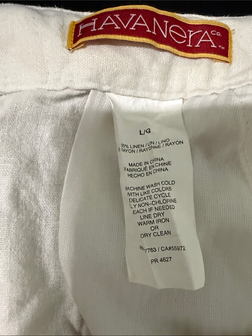 Havanera White Linen Blend slacks